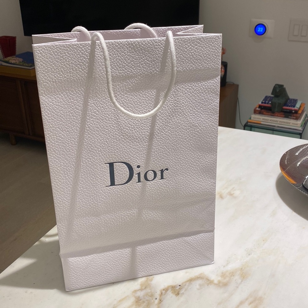 White Dior Shopping Bag